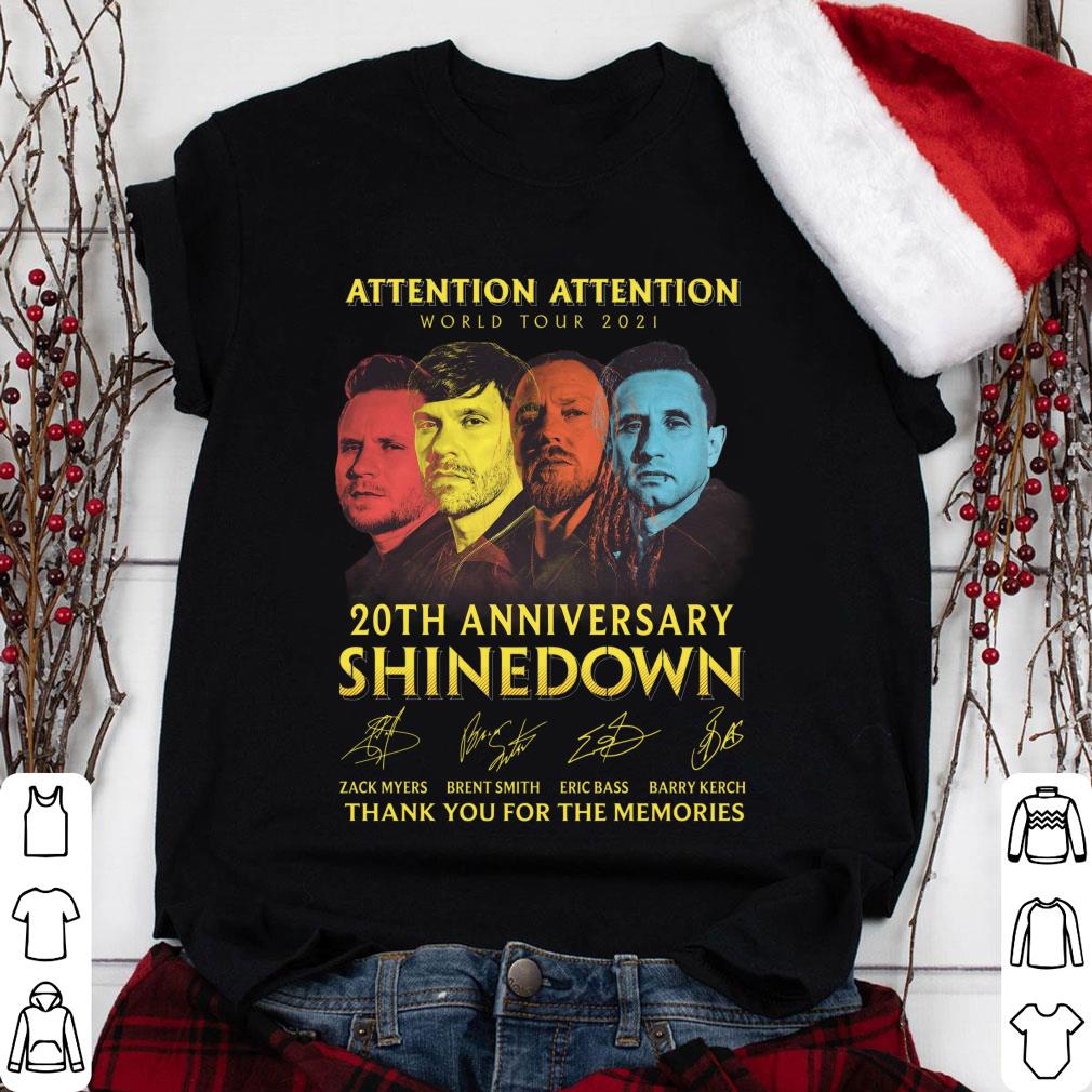 Official 2021 ATTENTION ATTENTION World Tour 20th anniversary Shinedown signatures thank memories shirt 2021 ATTENTION ATTENTION World Tour 20th anniversary Shinedown signatures thank memories shirt 1 - Official 2021 ATTENTION ATTENTION World Tour 20th anniversary Shinedown signatures thank memories shirt