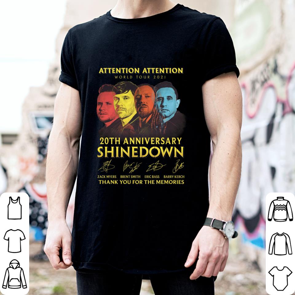 Official 2021 ATTENTION ATTENTION World Tour 20th anniversary Shinedown signatures thank memories shirt 2021 ATTENTION ATTENTION World Tour 20th anniversary Shinedown signatures thank memories shirt 2 - Official 2021 ATTENTION ATTENTION World Tour 20th anniversary Shinedown signatures thank memories shirt