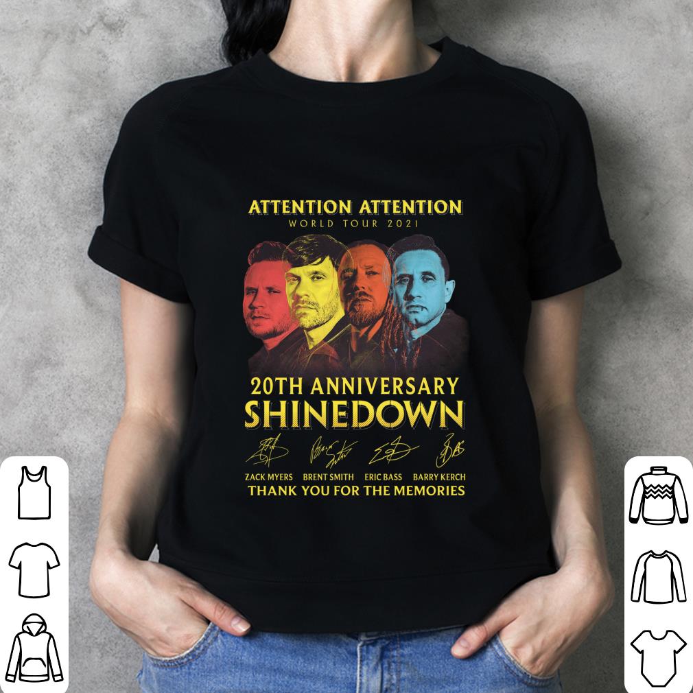 Official 2021 ATTENTION ATTENTION World Tour 20th anniversary Shinedown signatures thank memories shirt 2021 ATTENTION ATTENTION World Tour 20th anniversary Shinedown signatures thank memories shirt 3 - Official 2021 ATTENTION ATTENTION World Tour 20th anniversary Shinedown signatures thank memories shirt