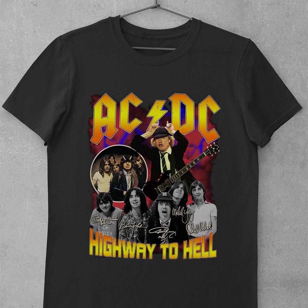 Official ACDC Rock Band Highway To Hell Signatures Shirt ACDC Rock Band Highway To Hell Signatures Shirt 1 - Official ACDC Rock Band Highway To Hell Signatures Shirt
