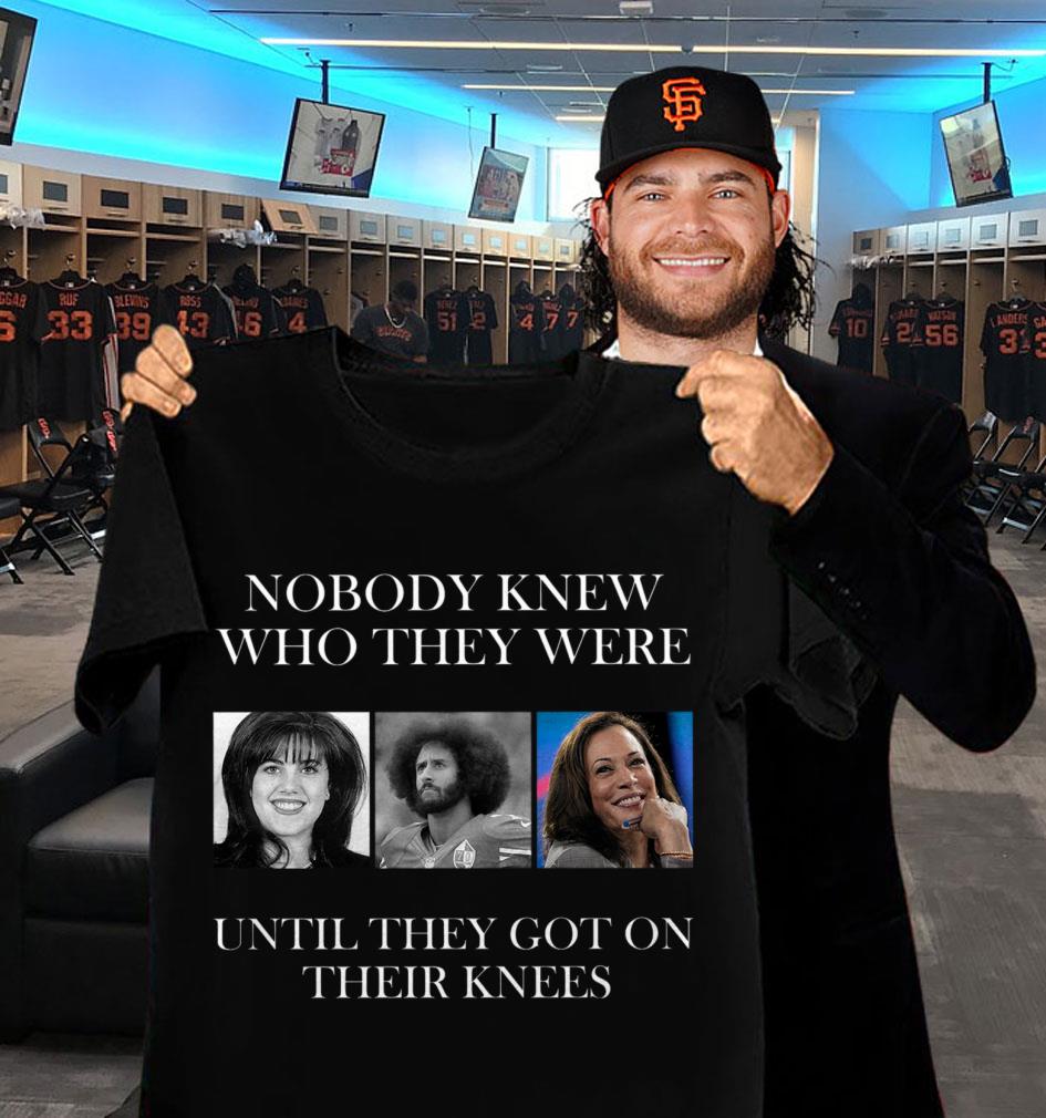 Original Beanie Feldstein Colin Kaepernick Kamala Harris Nobody Knew Who They Were Until They Got On Their Knees Shirt Beanie Feldstein Colin Kaepernick Kamala Harris Nobody Knew Who They Were Until They Got On Their Knees Shirt 2 - Original Beanie Feldstein Colin Kaepernick Kamala Harris Nobody Knew Who They Were Until They Got On Their Knees Shirt