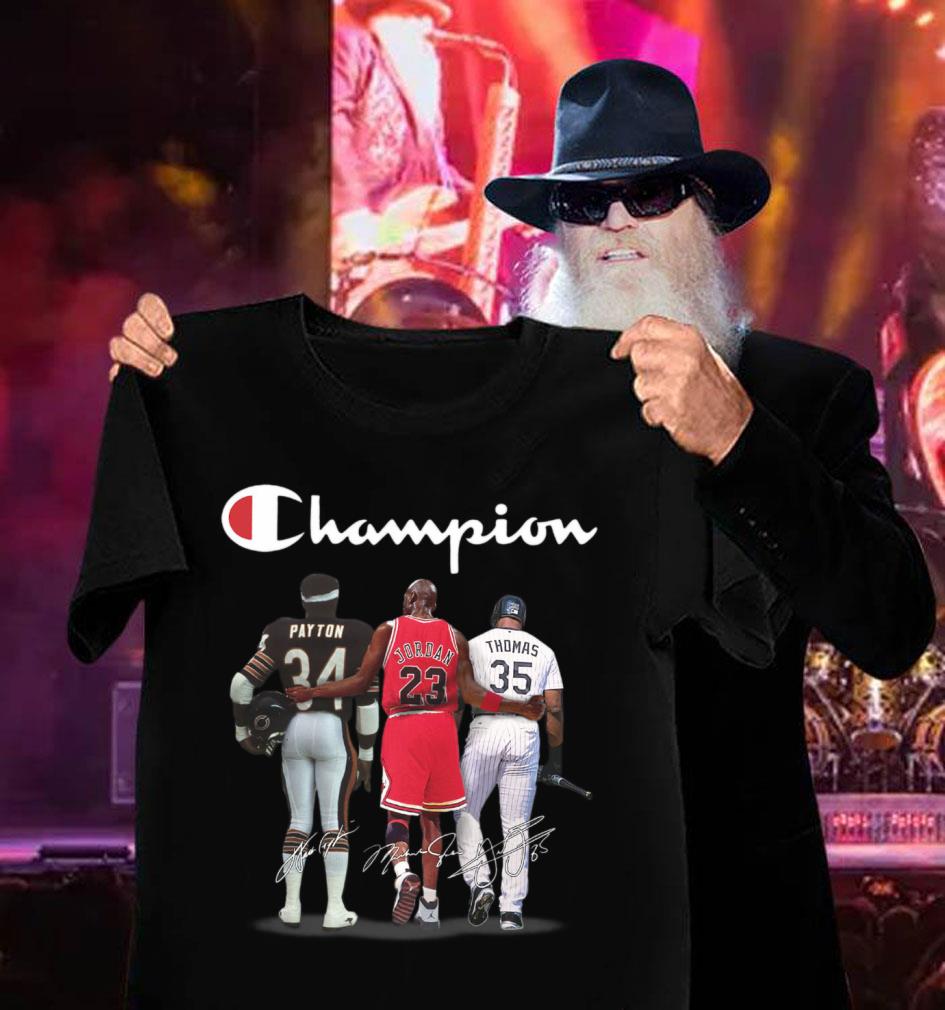 Hot Champion Chicago Bears Walter Payton Chicago Bulls Michael Jordan Chicago White Sox Frank Thomas Signatures Shirt Champion Chicago Bears Walter Payton Chicago Bulls Michael Jordan Chicago White Sox Frank Thomas Signatures Shirt 3 - Hot Champion Chicago Bears Walter Payton Chicago Bulls Michael Jordan Chicago White Sox Frank Thomas Signatures Shirt