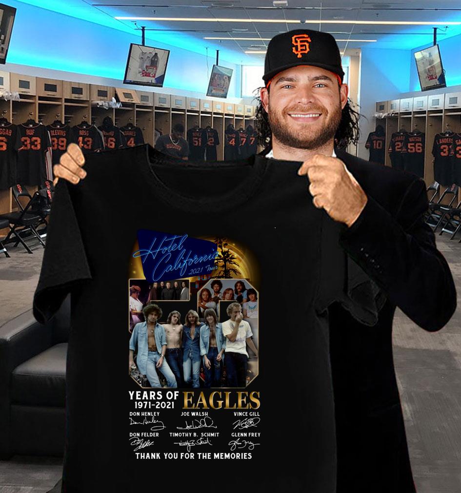 Funny Eagles Band Rock 50 Years Of 1971-2021 Signatures Thank You Hotel California 2021 Tour Shirt Eagles Band Rock 50 Years Of 1971 2021 Signatures Thank You Hotel California 2021 Tour Shirt 2 - Funny Eagles Band Rock 50 Years Of 1971-2021 Signatures Thank You Hotel California 2021 Tour Shirt