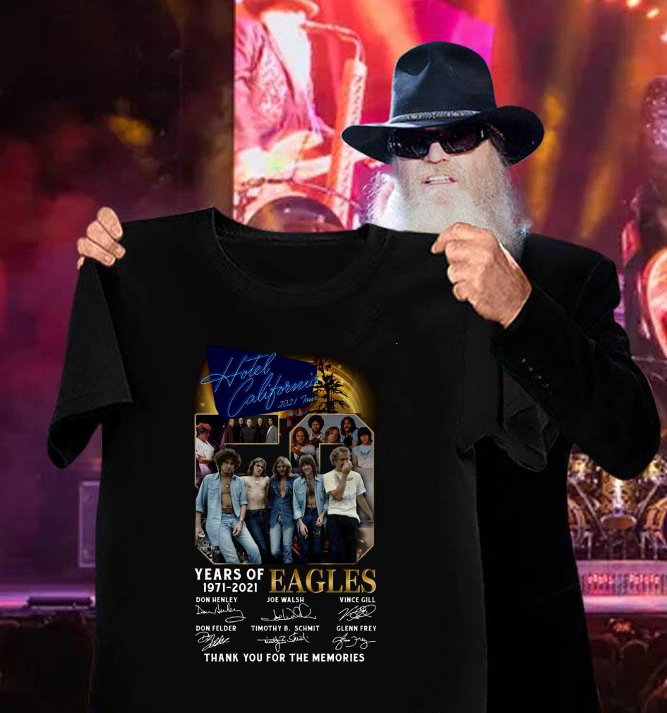 Funny Eagles Band Rock 50 Years Of 1971-2021 Signatures Thank You Hotel California 2021 Tour Shirt Eagles Band Rock 50 Years Of 1971 2021 Signatures Thank You Hotel California 2021 Tour Shirt 3 - Funny Eagles Band Rock 50 Years Of 1971-2021 Signatures Thank You Hotel California 2021 Tour Shirt