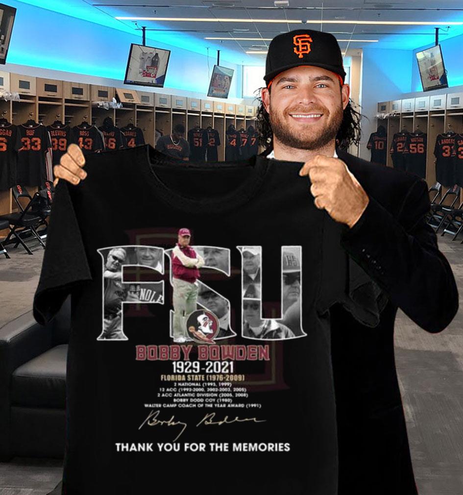 Premium FSU Bobby Bowden 1929-2021 Florida State thank you for the memories signature shirt FSU Bobby Bowden 1929 2021 Florida State thank you for the memories signature shirt 2 - Premium FSU Bobby Bowden 1929-2021 Florida State thank you for the memories signature shirt