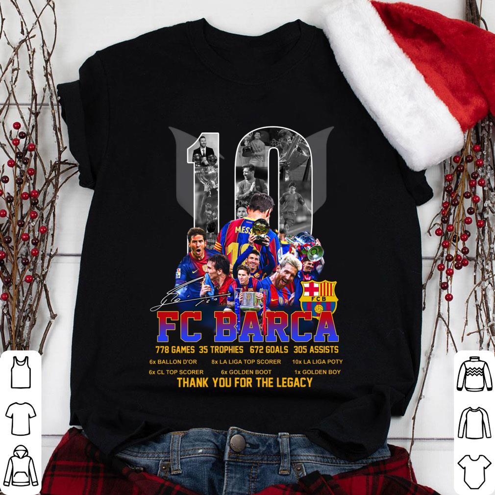 Original M10 Lionel Messi FC Barca records & achievements signature thank you for the legacy shirt