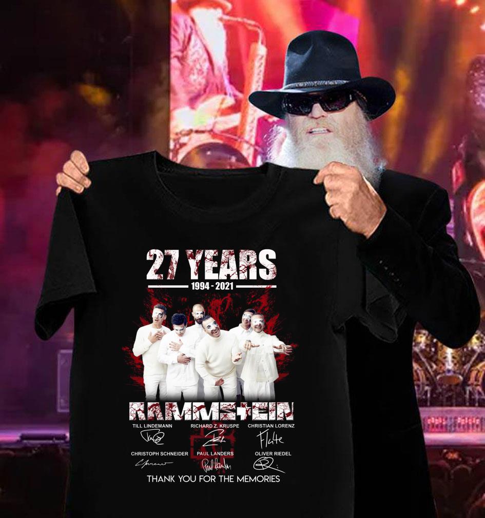 Awesome Rammstein band 27 years 1994-2021 Signatures Thank Memories Shirt Rammstein band 27 years 1994 2021 Signatures Thank Memories Shirt 3 - Awesome Rammstein band 27 years 1994-2021 Signatures Thank Memories Shirt