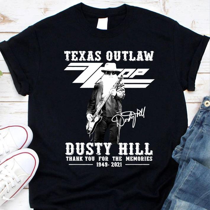 Awesome Texas Outlaw ZZ Top Band Dusty Hill Signature Thank You For The Memories 1949-2021 Shirt