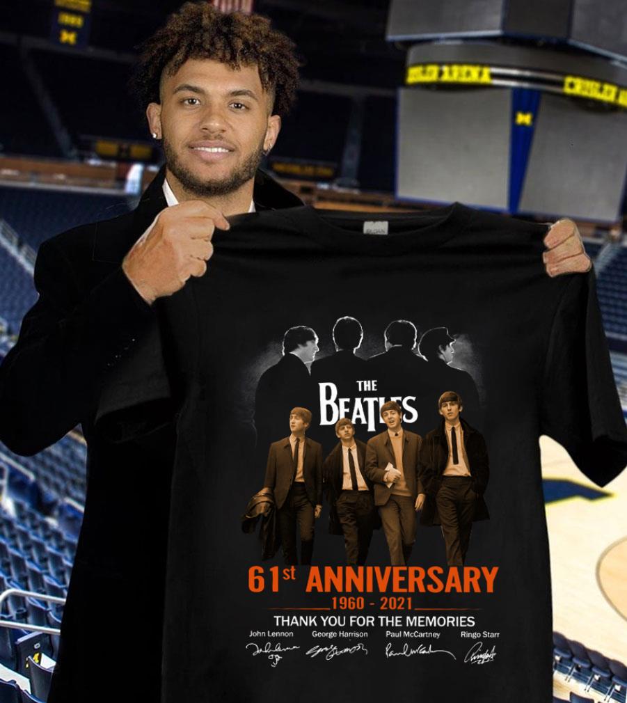 The Beatles 61st anniversary 1960-2021 thank you for the memories signatures shirt The Beatles 61st anniversary 1960 2021 thank you for the memories signatures shirt 1 - The Beatles 61st anniversary 1960-2021 thank you for the memories signatures shirt