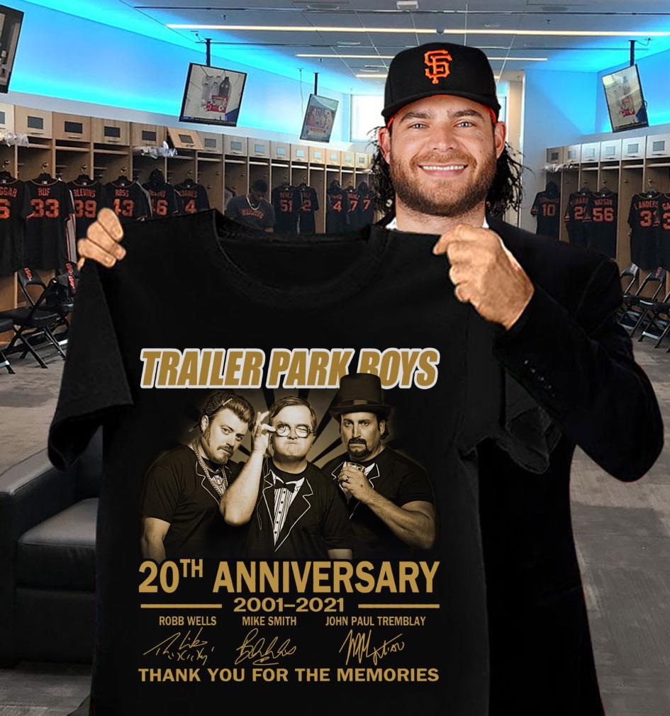 Trailer Park Boys 20th anniversary 2001-2021 signatures thank you for the memories shirt Trailer Park Boys 20th anniversary 2001 2021 signatures thank you for the memories shirt 2 - Trailer Park Boys 20th anniversary 2001-2021 signatures thank you for the memories shirt