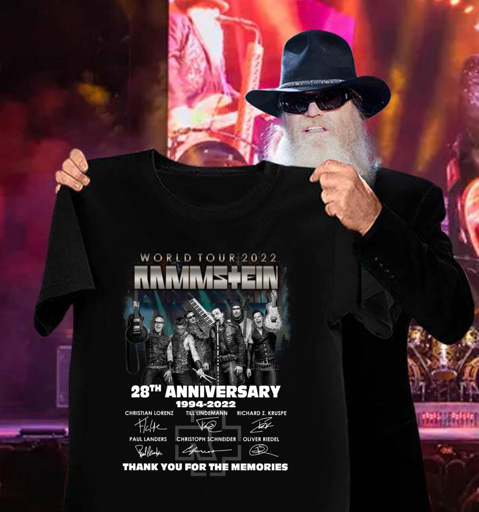 Awesome 28th anniversary 1994-2022 Rammstein World Tour 2022 thank you for the memories signatures shirt 28th anniversary 1994 2022 Rammstein World Tour 2022 thank you for the memories signatures shirt 3 - Awesome 28th anniversary 1994-2022 Rammstein World Tour 2022 thank you for the memories signatures shirt