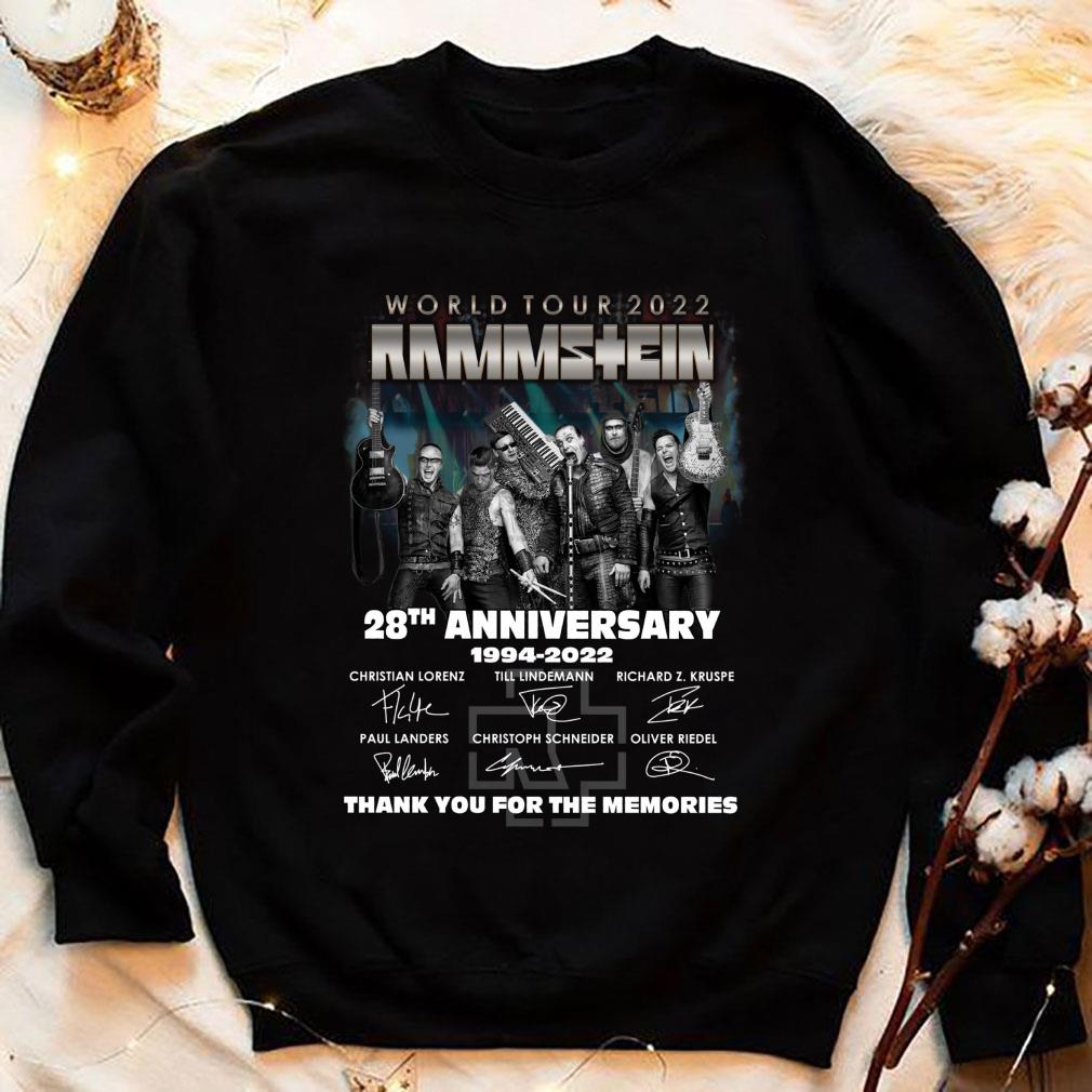 Awesome 28th anniversary 1994-2022 Rammstein World Tour 2022 thank you for the memories signatures shirt 28th anniversary 1994 2022 Rammstein World Tour 2022 thank you for the memories signatures shirt 4 - Awesome 28th anniversary 1994-2022 Rammstein World Tour 2022 thank you for the memories signatures shirt
