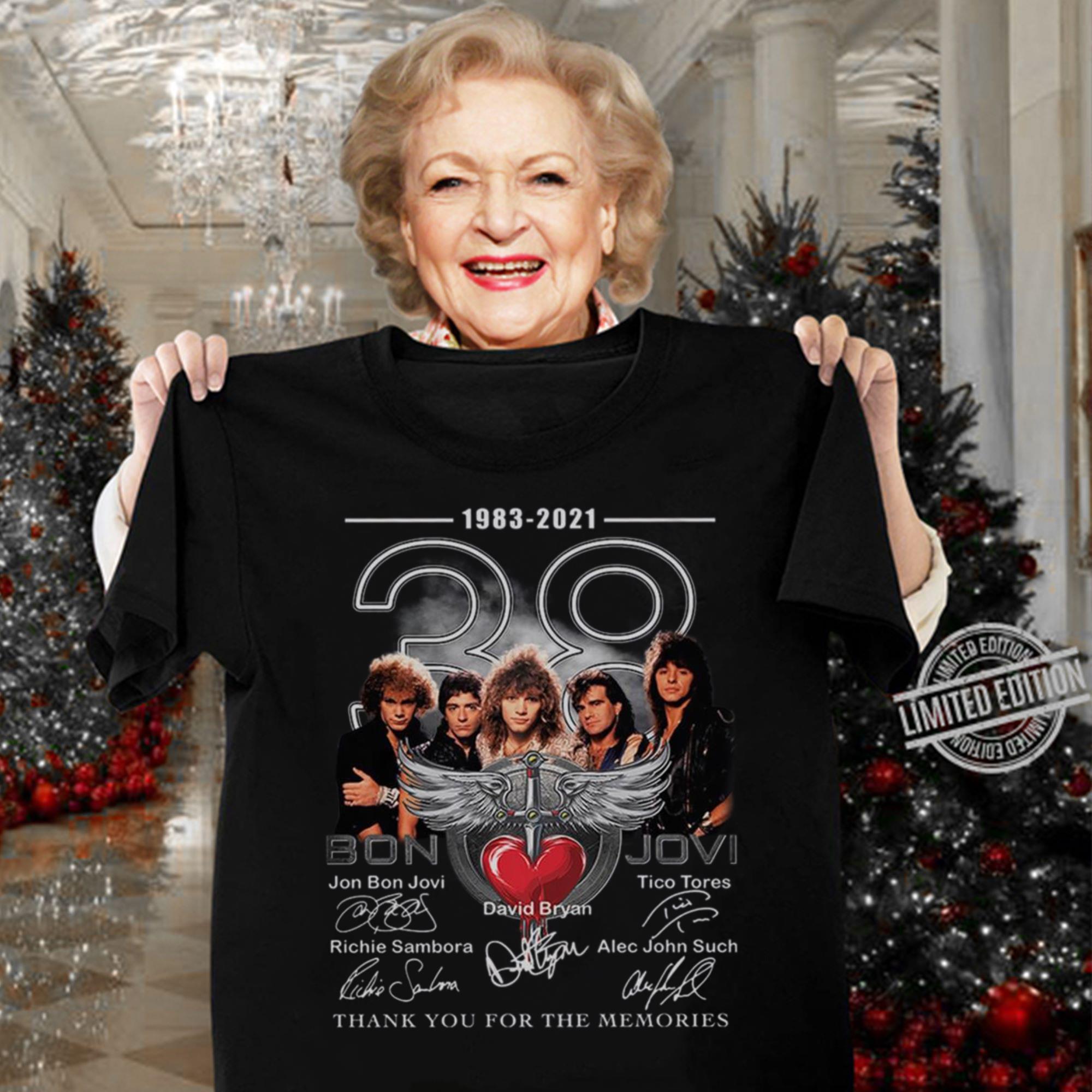 Hot Bon Jovi band member 38 years 1983-2021 thank you for the memories signatures shirt Bon Jovi band member 38 years 1983 2021 thank you for the memories signatures shirt 3 - Hot Bon Jovi band member 38 years 1983-2021 thank you for the memories signatures shirt
