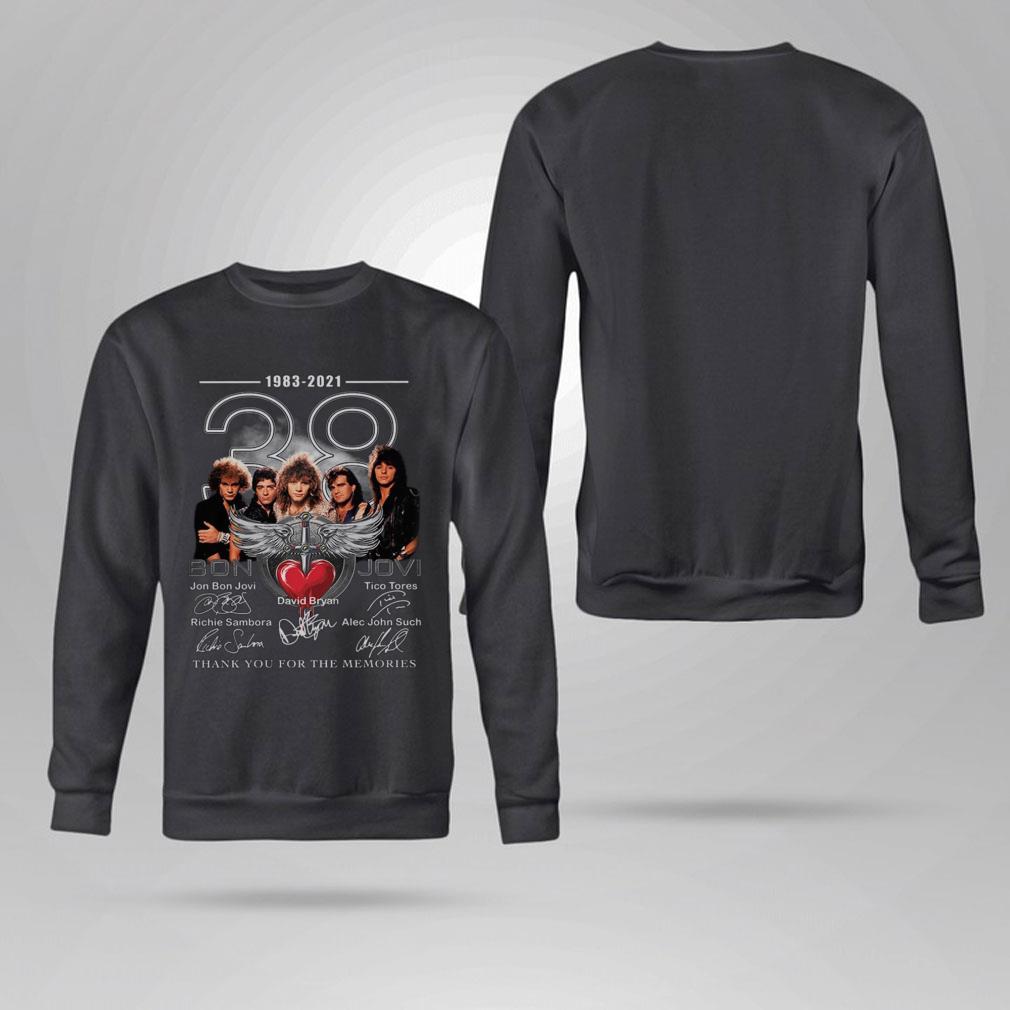 Hot Bon Jovi band member 38 years 1983-2021 thank you for the memories signatures shirt Bon Jovi band member 38 years 1983 2021 thank you for the memories signatures shirt 4 - Hot Bon Jovi band member 38 years 1983-2021 thank you for the memories signatures shirt