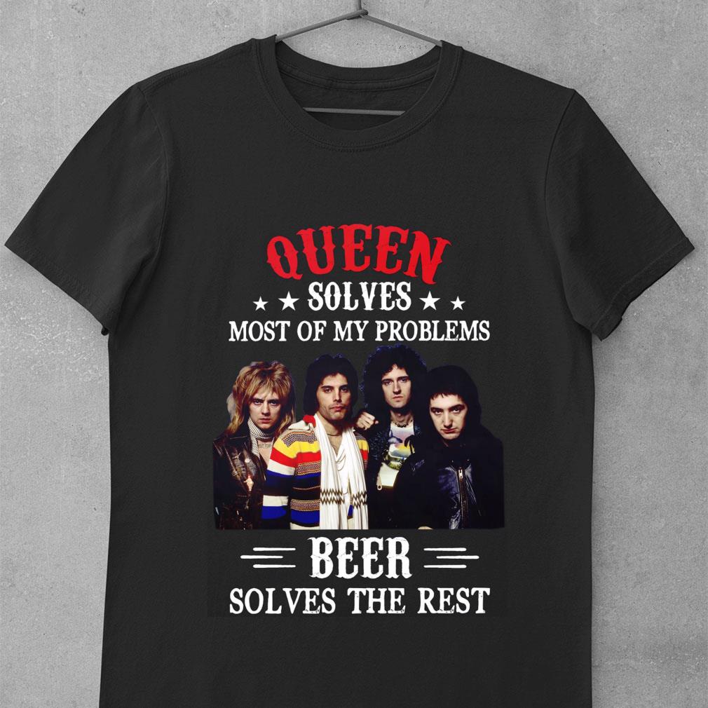 Awesome Freddie Mercury Queen solves most of my problems beer solves the rest shirt Freddie Mercury Queen solves most of my problems beer solves the rest shirt 1 - Awesome Freddie Mercury Queen solves most of my problems beer solves the rest shirt