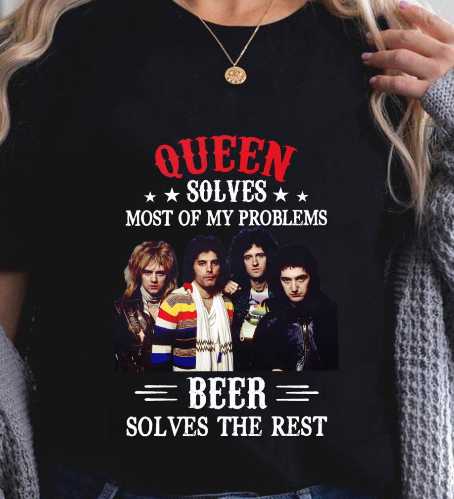 Awesome Freddie Mercury Queen solves most of my problems beer solves the rest shirt Freddie Mercury Queen solves most of my problems beer solves the rest shirt 2 - Awesome Freddie Mercury Queen solves most of my problems beer solves the rest shirt