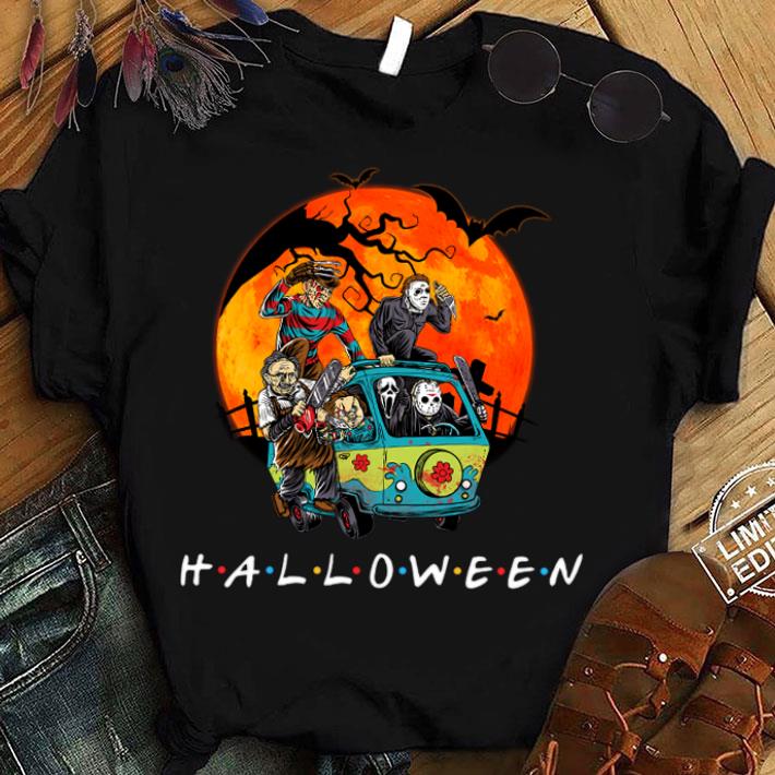 Original Friends Halloween Horror Movies Characters On The Bus Sunset Shirt Friends Halloween Horror Movies Characters On The Bus Sunset Shirt 1 - Original Friends Halloween Horror Movies Characters On The Bus Sunset Shirt