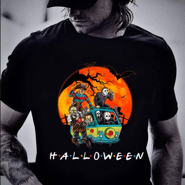 Original Friends Halloween Horror Movies Characters On The Bus Sunset Shirt Friends Halloween Horror Movies Characters On The Bus Sunset Shirt 2 - Original Friends Halloween Horror Movies Characters On The Bus Sunset Shirt