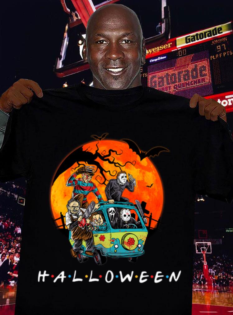 Original Friends Halloween Horror Movies Characters On The Bus Sunset Shirt Friends Halloween Horror Movies Characters On The Bus Sunset Shirt 3 - Original Friends Halloween Horror Movies Characters On The Bus Sunset Shirt