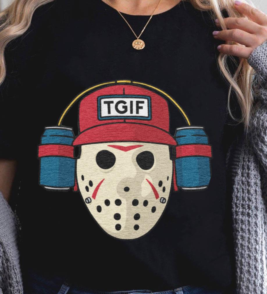 Official Halloween Jason Voorhees TGIF friday Shirt Halloween Jason Voorhees TGIF friday Shirt 2 - Official Halloween Jason Voorhees TGIF friday Shirt