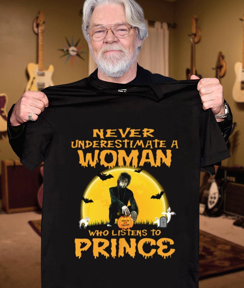 Funny Halloween Never underestimate a woman trick or treat who listens to Prince shirt Halloween Never underestimate a woman trick or treat who listens to Prince shirt 3 - Funny Halloween Never underestimate a woman trick or treat who listens to Prince shirt