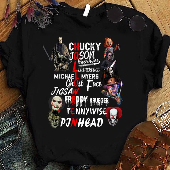 Best Happy Halloween Chucky Jason Leatherface Michael Ghost Face Jigsaw Freddy Pennywise Pinhead Shirt