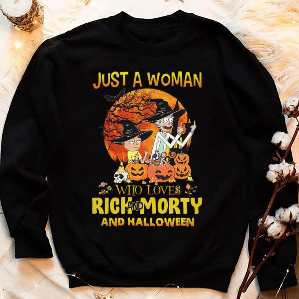Premium Just a woman who loves Rick and Morty and halloween pumpkin witch shirt Just a woman who loves Rick and Morty and halloween pumpkin witch shirt 4 - Premium Just a woman who loves Rick and Morty and halloween pumpkin witch shirt