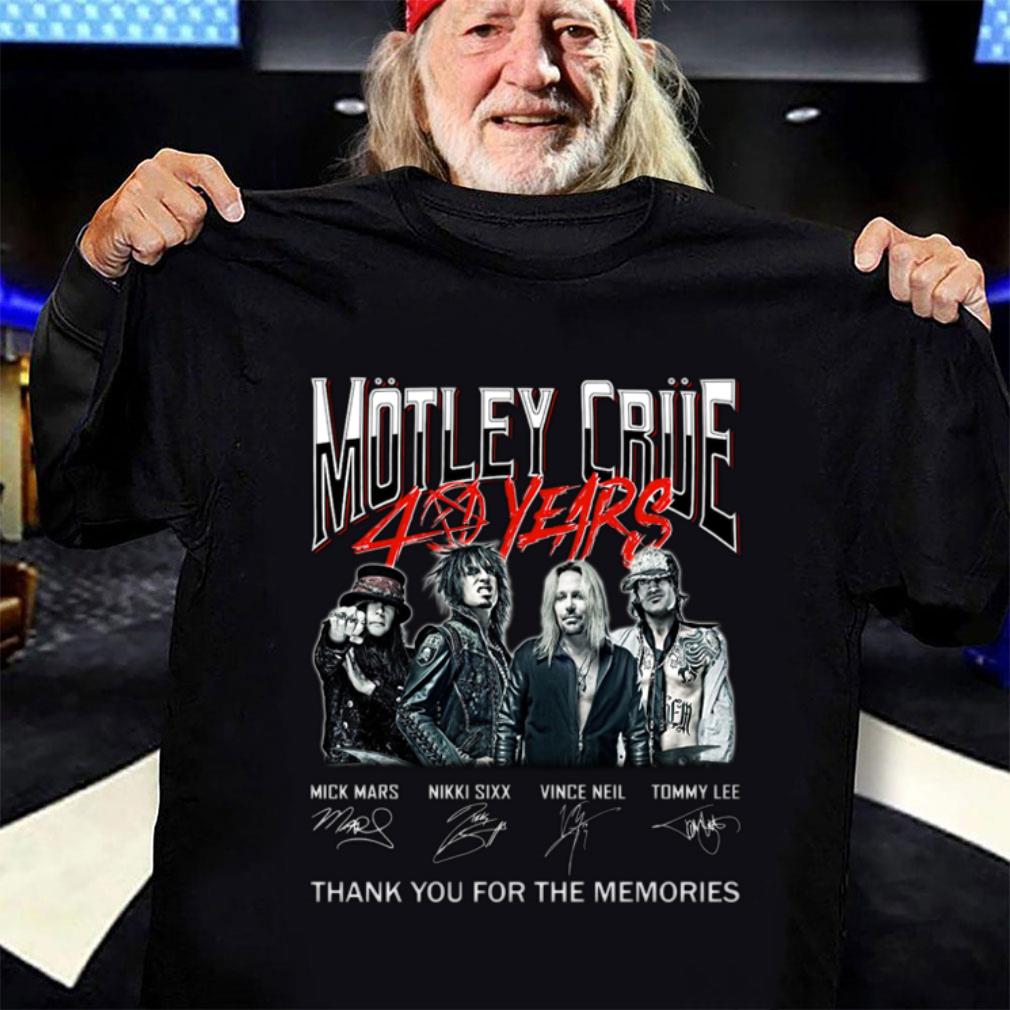 Funny Motley Crue 40 years thank you for the memories signatures shirt, Mick Mars, Nikki Sixx, Vince Neil, Tommy Lee Motley Crue 40 years thank you for the memories signatures shirt Mick Mars Nikki Sixx Vince Neil Tommy Lee 3 - Funny Motley Crue 40 years thank you for the memories signatures shirt, Mick Mars, Nikki Sixx, Vince Neil, Tommy Lee