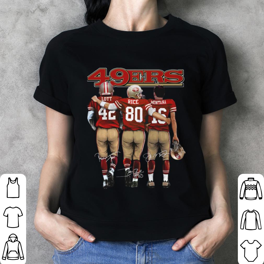 Official San Francisco 49ers Legend Players Signatures Shirt, Ronnie Lott, Jerry Rice, Joe Montana San Francisco 49ers Legend Players Signatures Shirt Ronnie Lott Jerry Rice Joe Montana 3 - Official San Francisco 49ers Legend Players Signatures Shirt, Ronnie Lott, Jerry Rice, Joe Montana