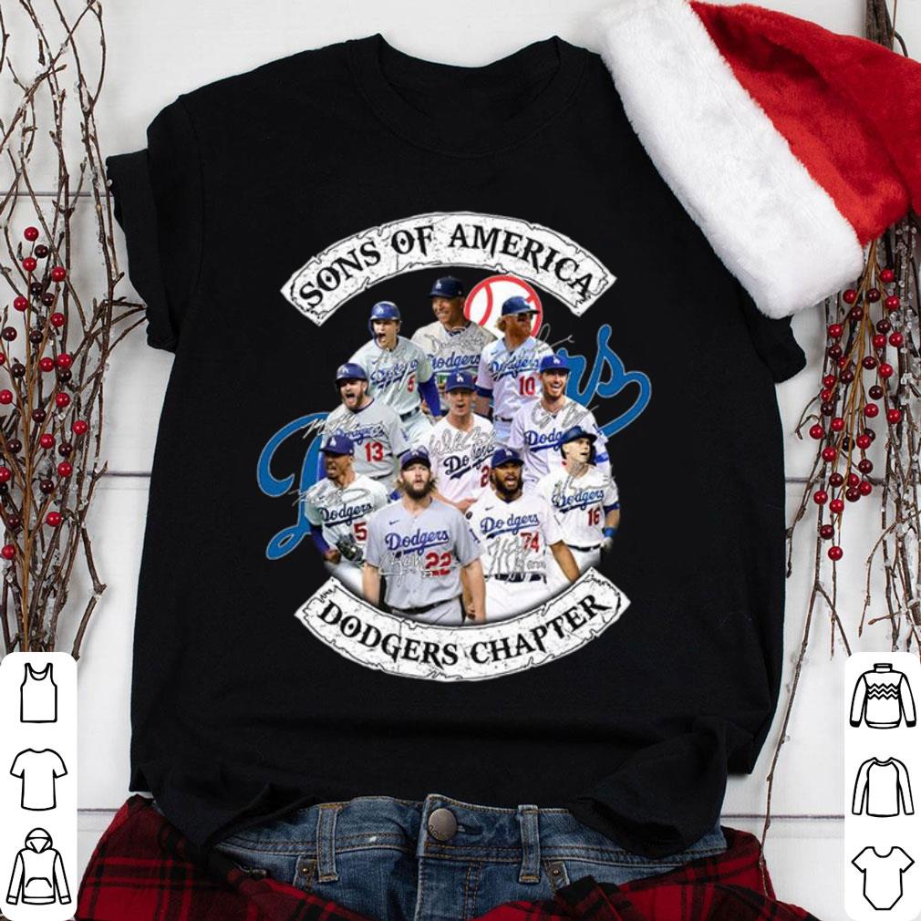 Awesome Sons of America Dodgers Chapter Los Angeles Dodgers Signatures Shirt, Sons of Anarchy