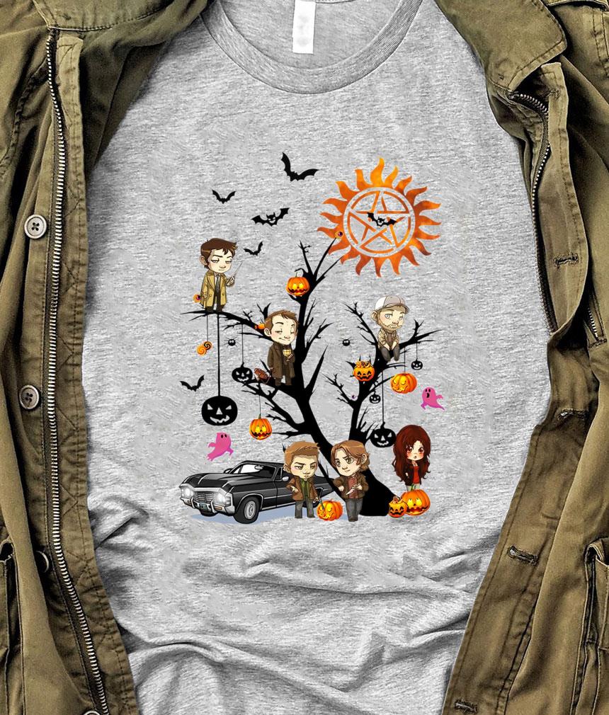 Official Supernatural Characters Boo Ghost Pumpkin Halloween Tree Shirt Supernatural Characters Boo Ghost Pumpkin Halloween Tree Shirt 1 - Official Supernatural Characters Boo Ghost Pumpkin Halloween Tree Shirt