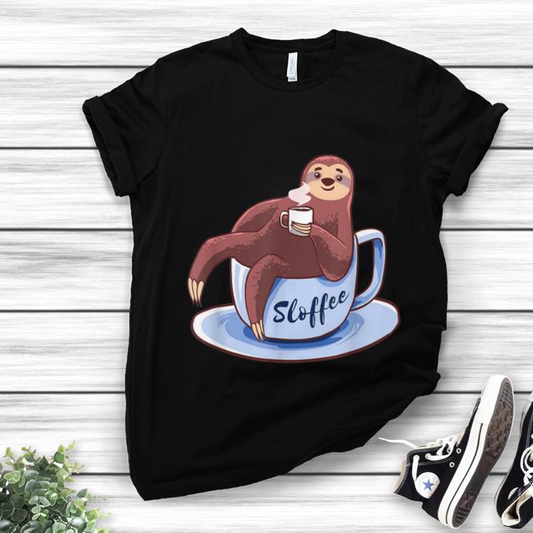 Official Sloffee Sloth Lying On A Cup Of Coffee Sloffee Meme shirt 1 - Official Sloffee Sloth Lying On A Cup Of Coffee Sloffee Meme shirt