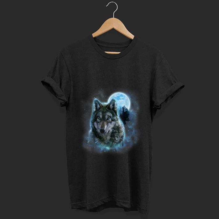 Pretty Grey Wolf Hunting Ground Icy Moon Forest Galaxy shirt 1 - Pretty Grey Wolf Hunting Ground Icy Moon Forest Galaxy shirt