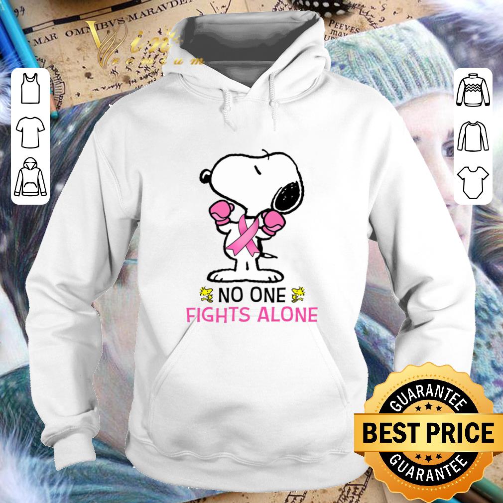 Original Snoopy no one fights alone Breast Cancer Awareness shirt 4 - Original Snoopy no one fights alone Breast Cancer Awareness shirt