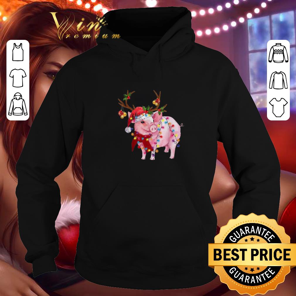Top Pig Santa reindeer Christmas Lights shirt 4 - Top Pig Santa reindeer Christmas Lights shirt