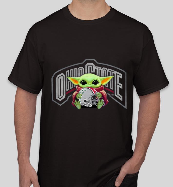 Pretty Star Wars Football Baby Yoda Hug Ohio State Buckeyes shirt 4 - Pretty Star Wars Football Baby Yoda Hug Ohio State Buckeyes shirt