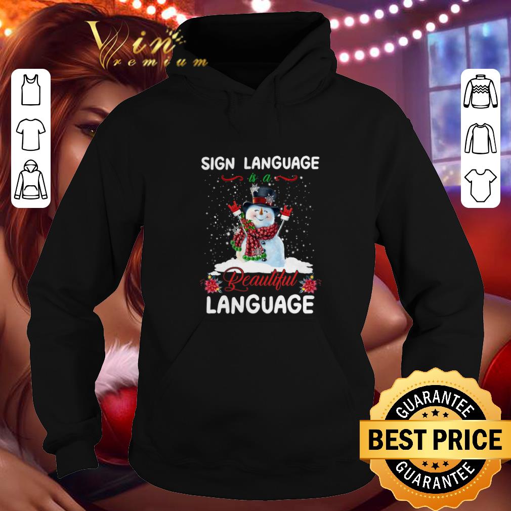 Top Snowman sign language beautiful language Christmas shirt 4 - Top Snowman sign language beautiful language Christmas shirt