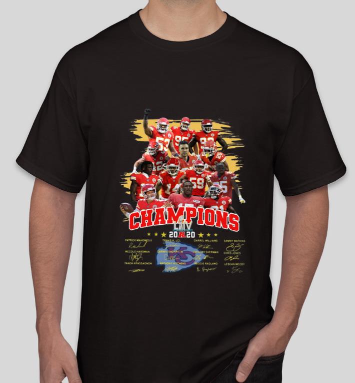 Hot Kansas City Chiefs Super Bowl LIIV Champions signatures shirt 4 - Hot Kansas City Chiefs Super Bowl LIIV Champions signatures shirt