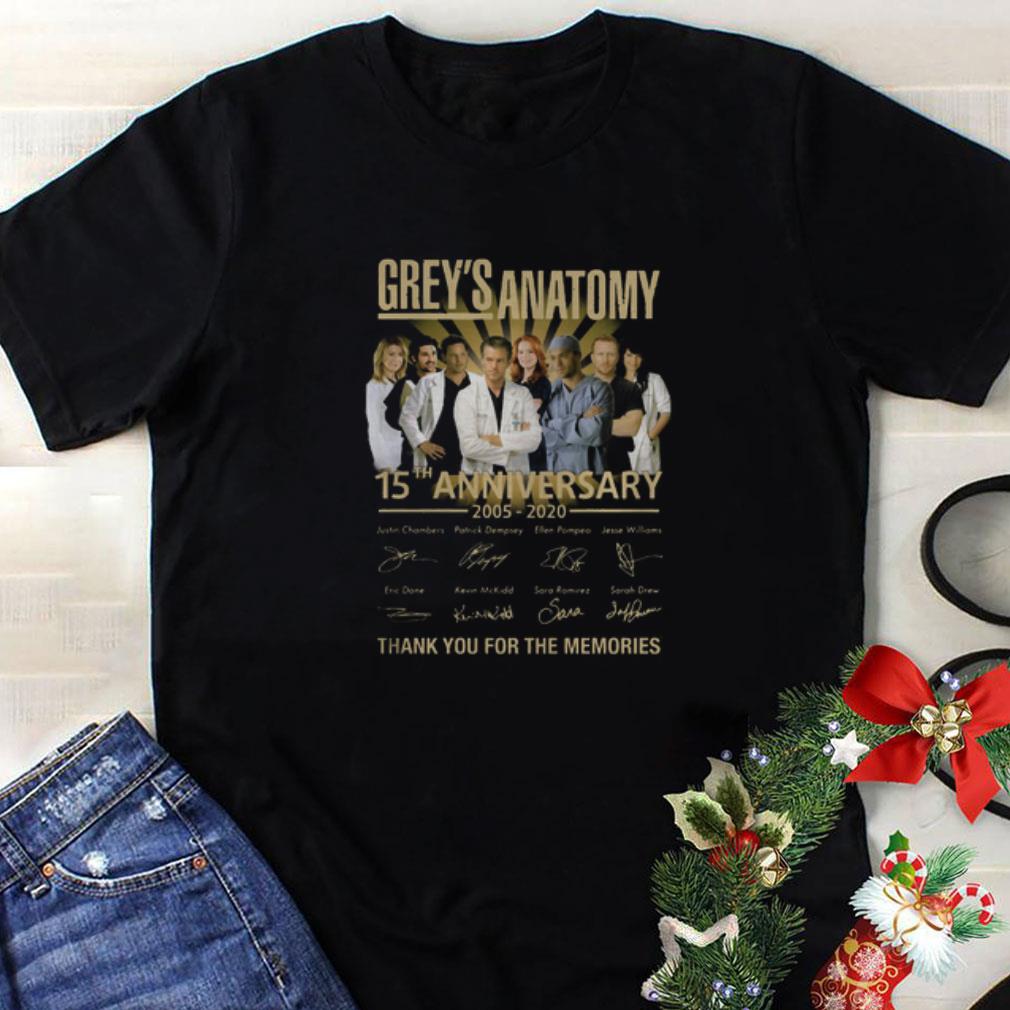 Awesome Greys Anatomy 15th Anniversary 2005 2020 Thank You For The Memories shirt 1 - Awesome Greys Anatomy 15th Anniversary 2005 2020 Thank You For The Memories shirt