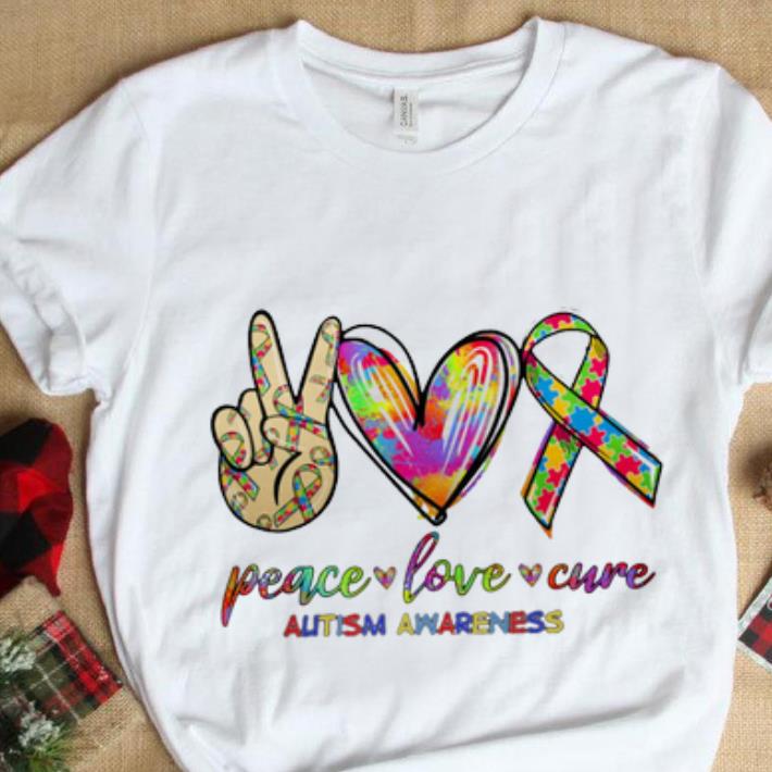 Great Peace Love Cure Autism Awareness shirt 1 - Great Peace Love Cure Autism Awareness shirt
