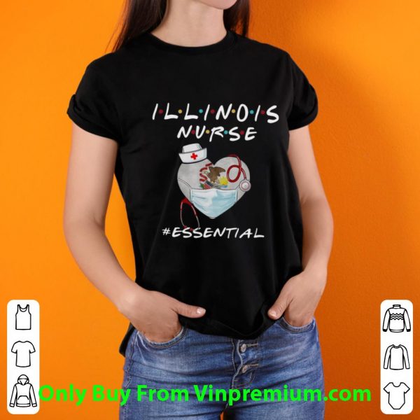 Top Illinois Nurse Heart Stethoscope Illinois Flag #Essential shirt