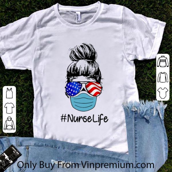 Official Woman Face Mask #Nurselife American Flag shirt