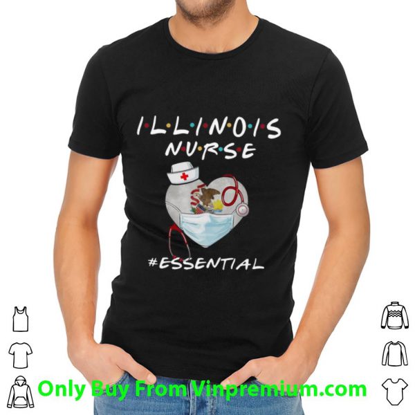 Top Illinois Nurse Heart Stethoscope Illinois Flag #Essential shirt