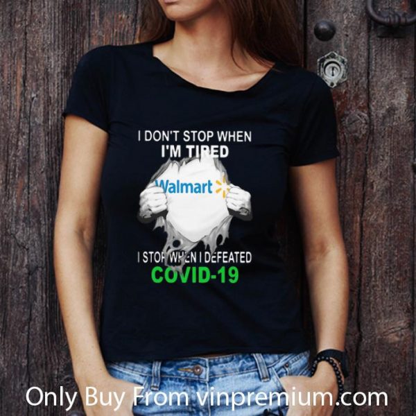 Original Walmart Blood Inside I Stop When I Defeated Covid-19 shirt