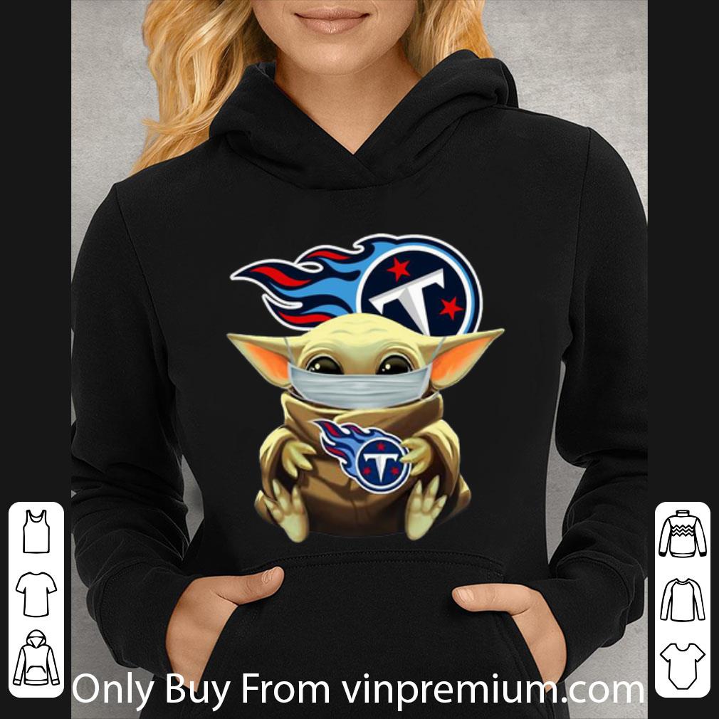 9abd9a60 official star wars baby yoda face mask hug tennessee titans shirt 4 - Official Star Wars Baby Yoda Face Mask Hug Tennessee Titans shirt