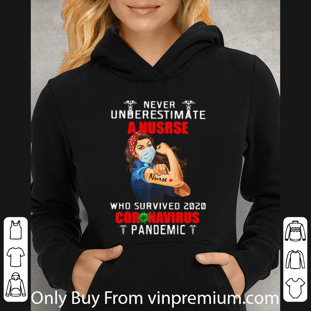 Official Strong Girl Never Underestimate A Nurse Who Survived 2020 Coronavirus Pandemic shirt 4 - Official Strong Girl Never Underestimate A Nurse Who Survived 2020 Coronavirus Pandemic shirt
