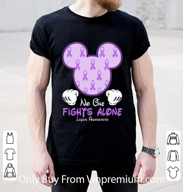 Premium Disney Mickey Mouse No One Fights Alone Lupus Awareness shirt