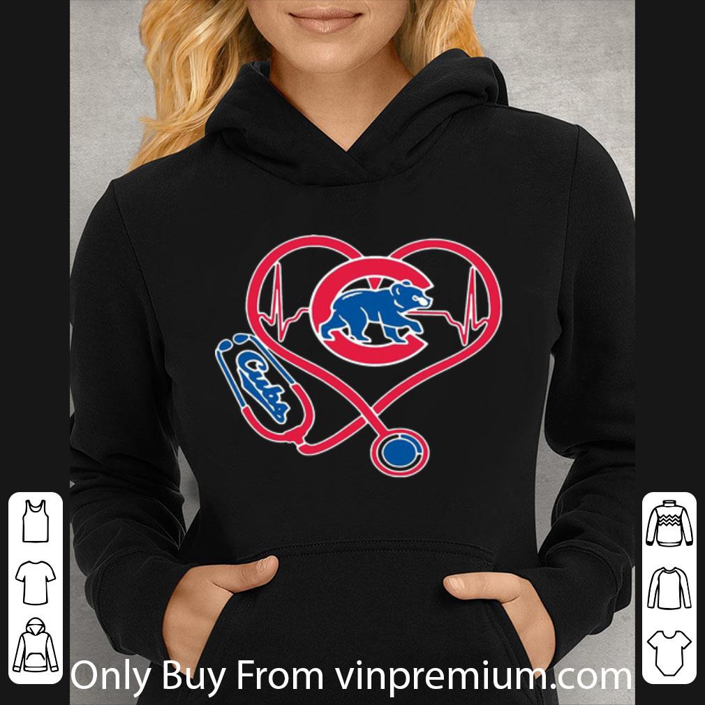 b585fd1c pretty chicago cubs heartbeat nurse stethoscope shirt 4 - Pretty Chicago Cubs Heartbeat Nurse Stethoscope shirt