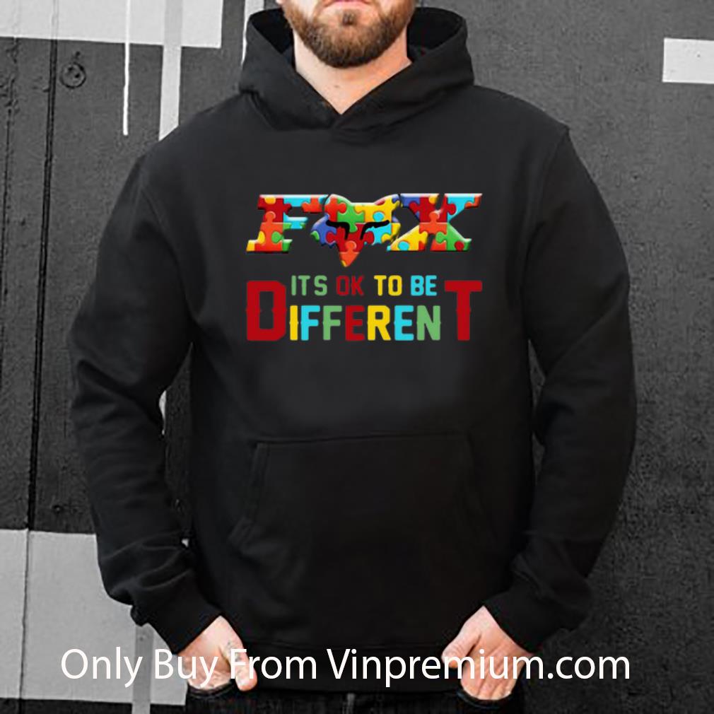 d9fac7ad awesome fox it s ok to be different austim shirt 4 - Awesome Fox It’s Ok To Be Different Austim shirt