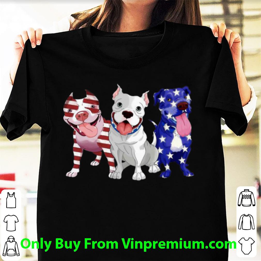 Original American Flag Pitbull Terriers 4th Of July Independence Day shirt